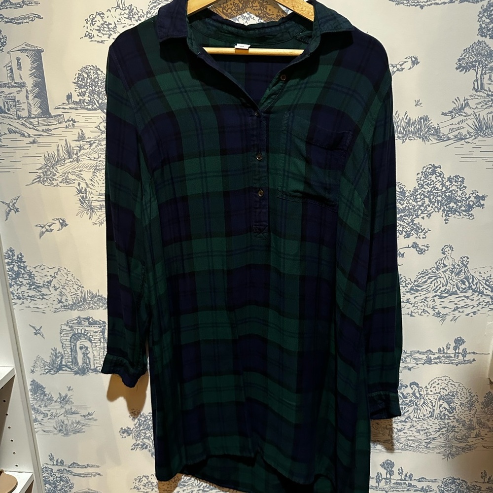 Old Navy Green and Blue Plaid Dress